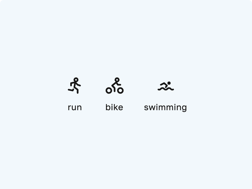 Outline icons with labels