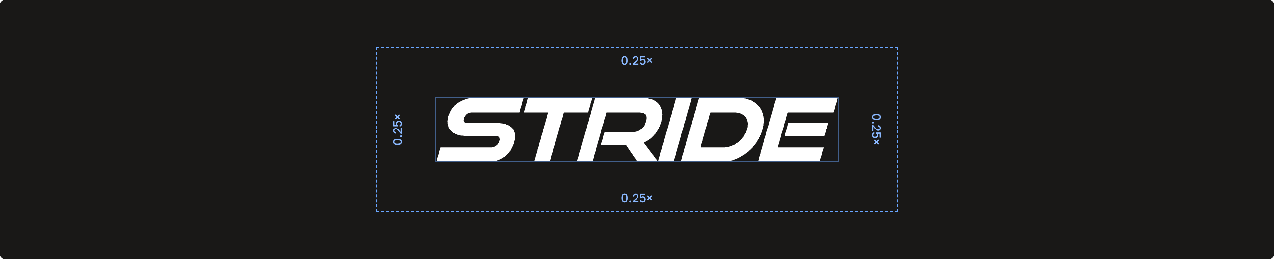 Clearspace of a quarter of the wordmark height on every side