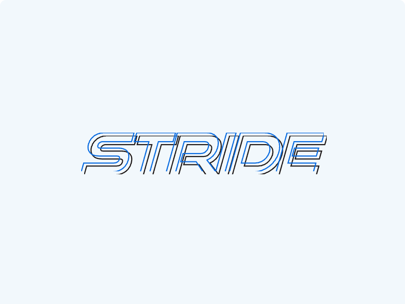 Wordmark outlined with a drop shadow